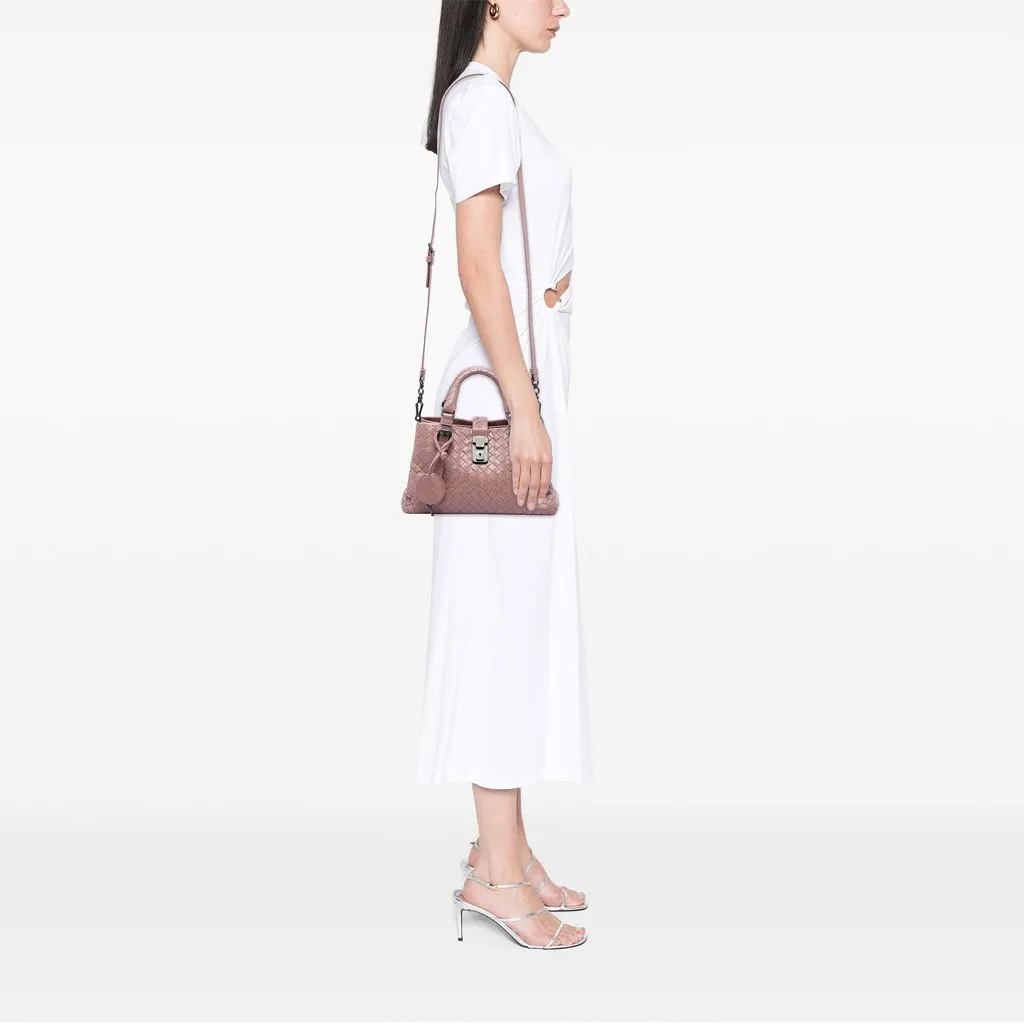 Bottega Veneta Mini Nappa Intrecciato Roma Satchel Pink Leather Very good - Box View
