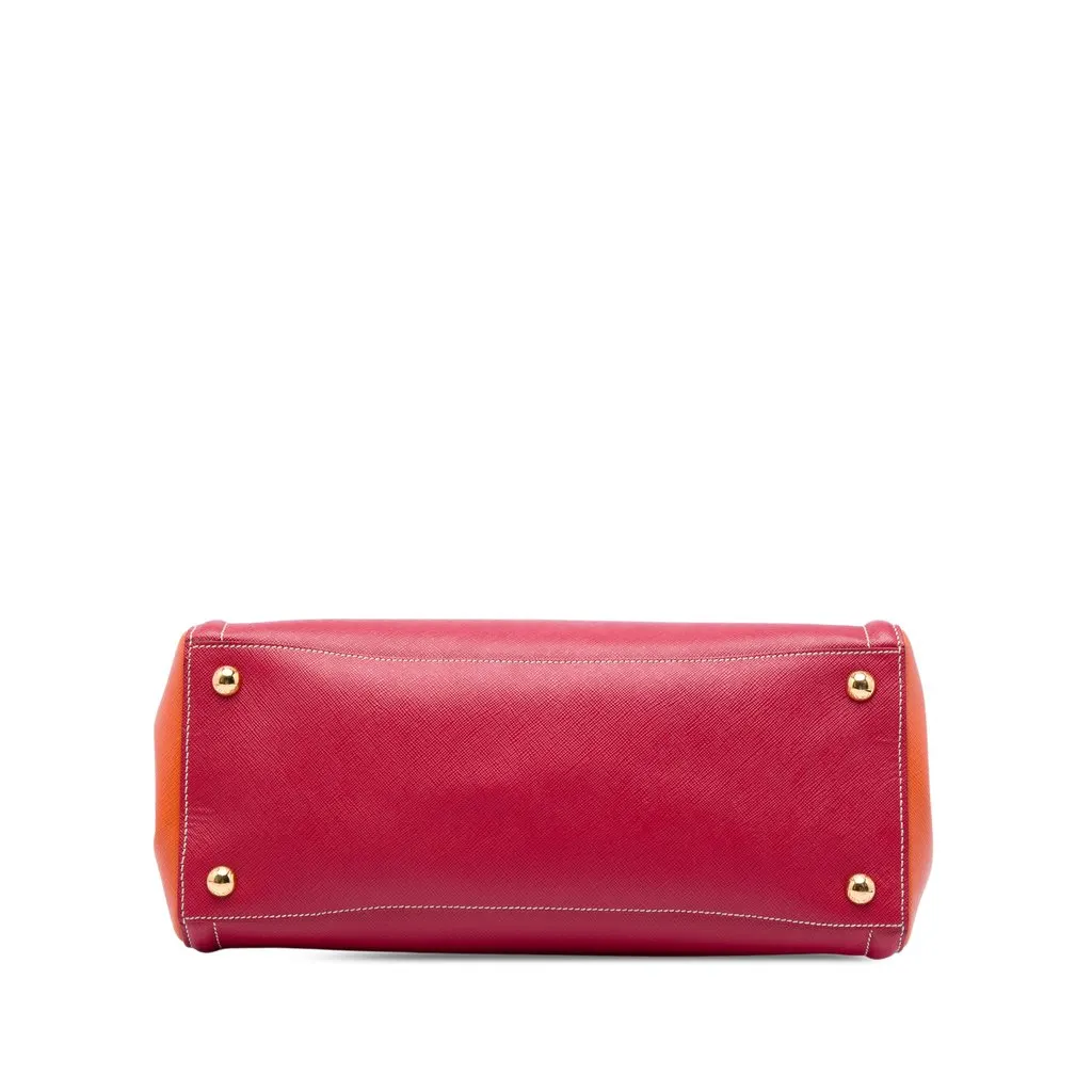Prada Bicolor Saffiano Lux Satchel Red Leather Very good - Inside View