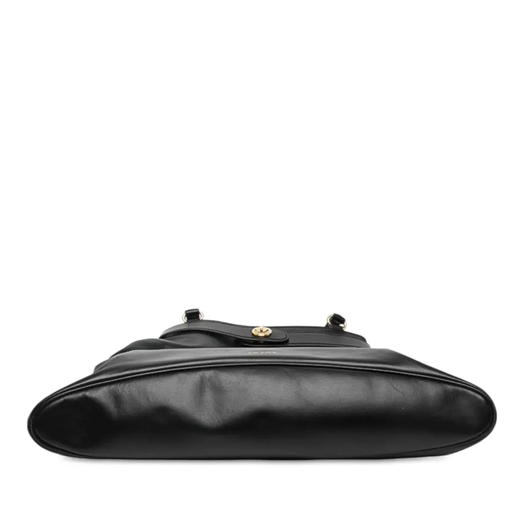 Prada Calfskin Etude Softy Shoulder Bag Black Leather Very good - Inside View