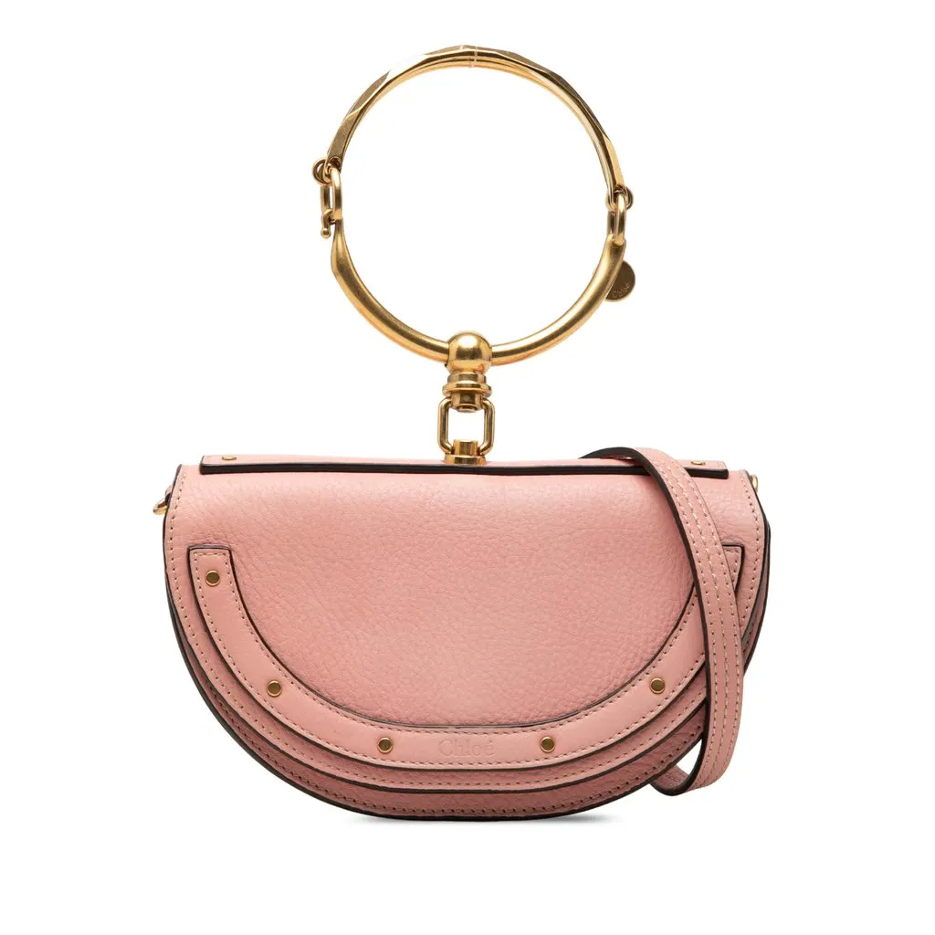 Chloé Small Leather Nile Bracelet Minaudiere Pink Leather Very good - Front View