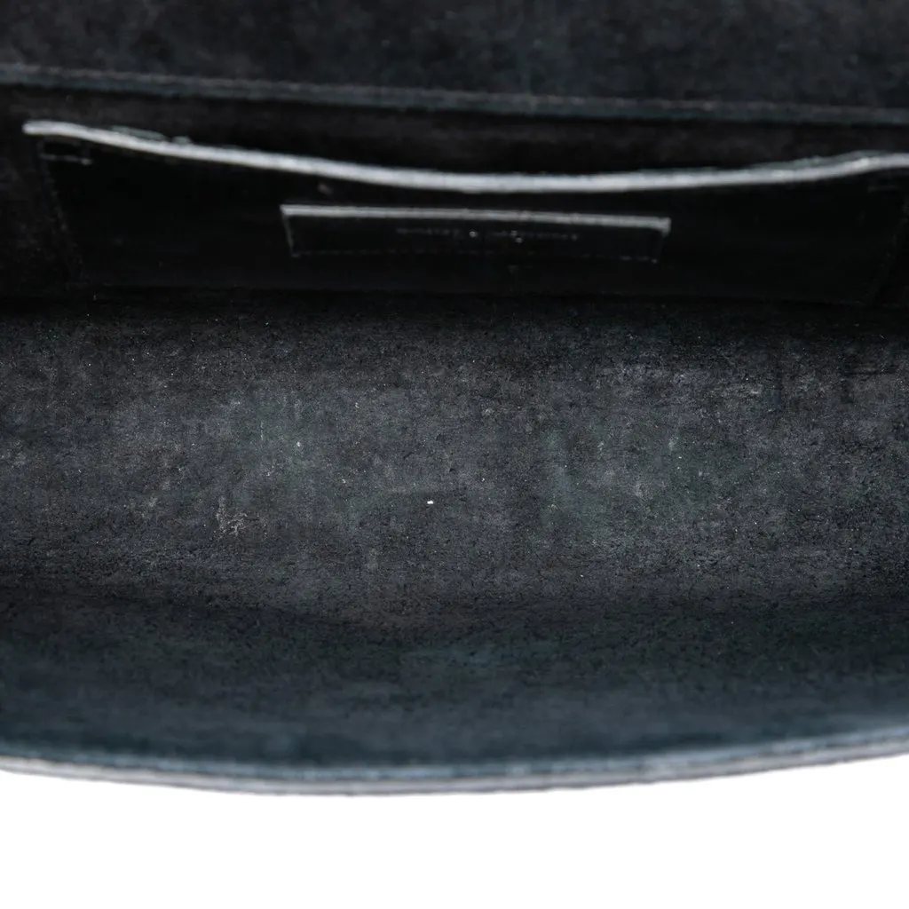 Saint Laurent Medium Crackled Patent Monogram Kate Crossbody Black Leather Very good - Model View
