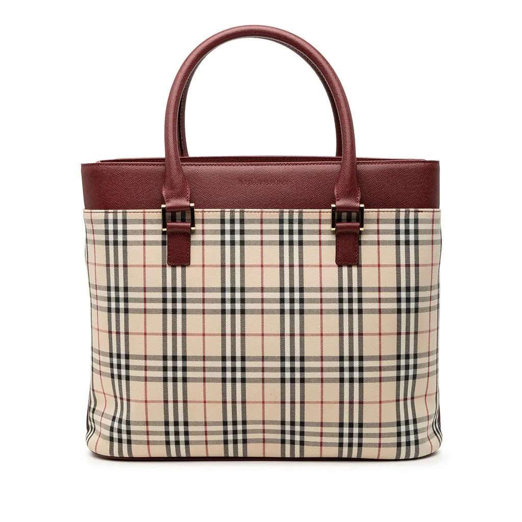 Burberry House Check Canvas Tote Beige Very good - Front View