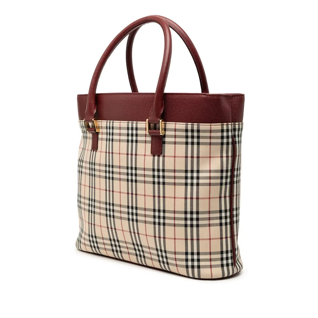 Burberry House Check Canvas Tote Beige Very good - Back View