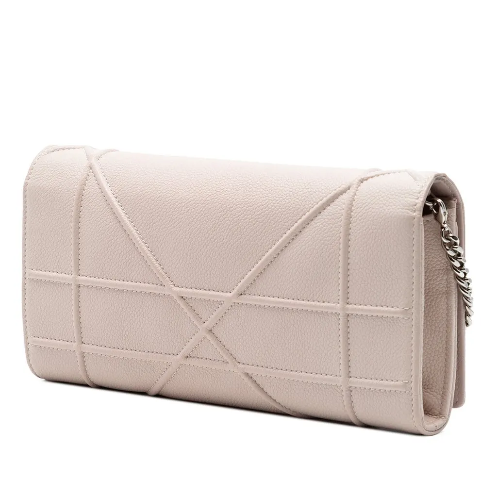 Dior Grained Calfskin Diorama Croisiere Wallet on Chain Pink Leather Very good - Back View