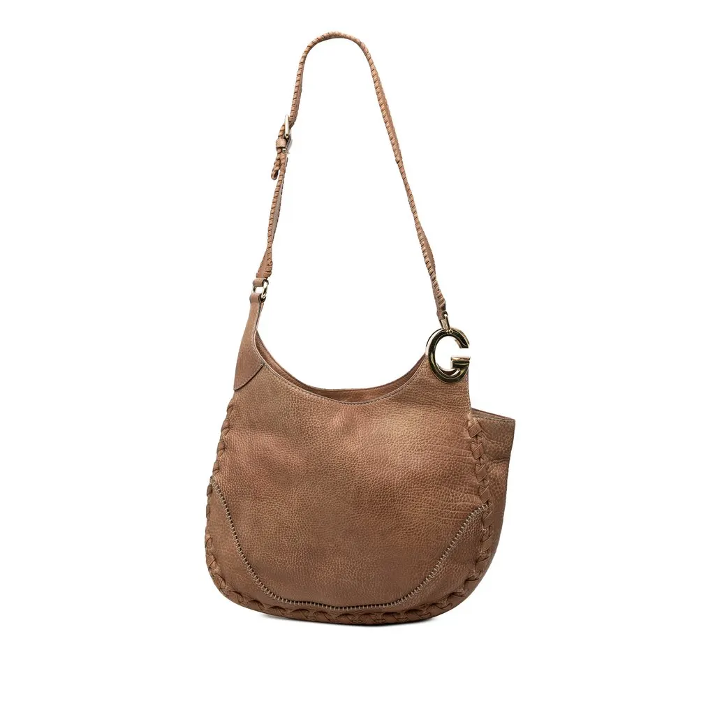 Gucci Leather Charlotte Crossbody Brown Leather Good - Front View