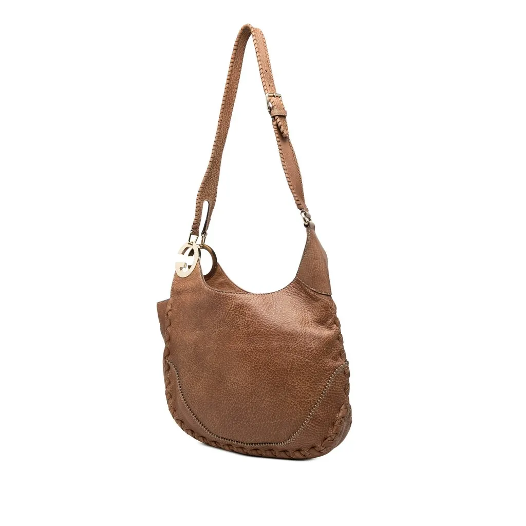 Gucci Leather Charlotte Crossbody Brown Leather Good - Back View