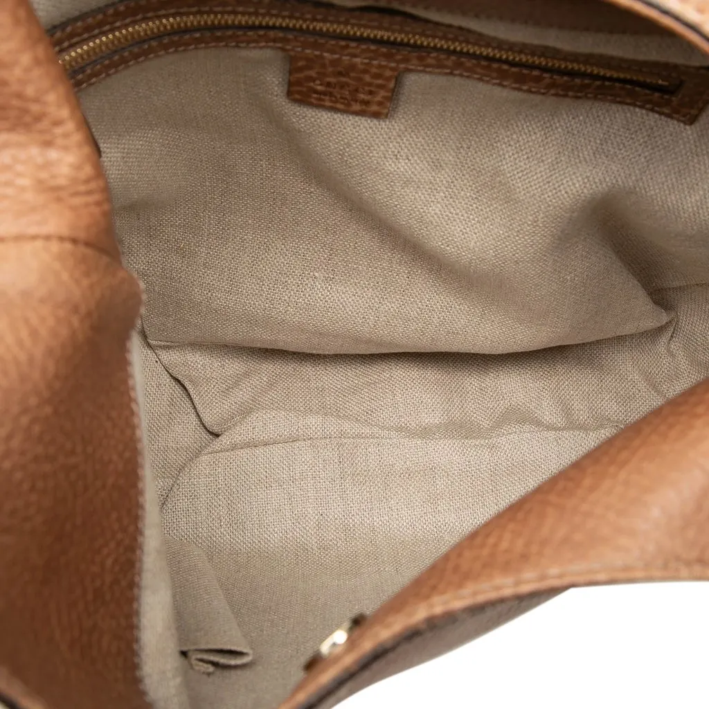 Gucci Leather Charlotte Crossbody Brown Leather Good - Model View