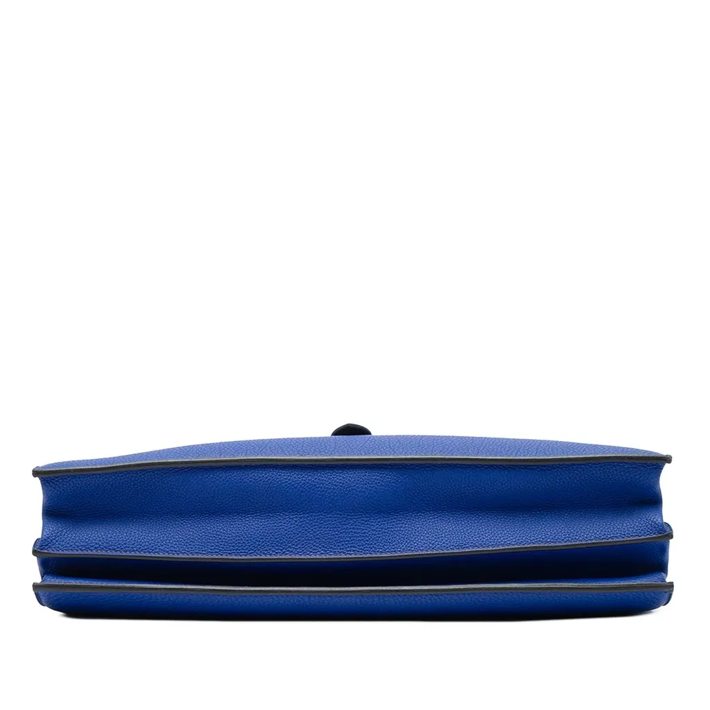Hermès Togo Verso Sac a Depeches 40 Blue Leather Good - Inside View