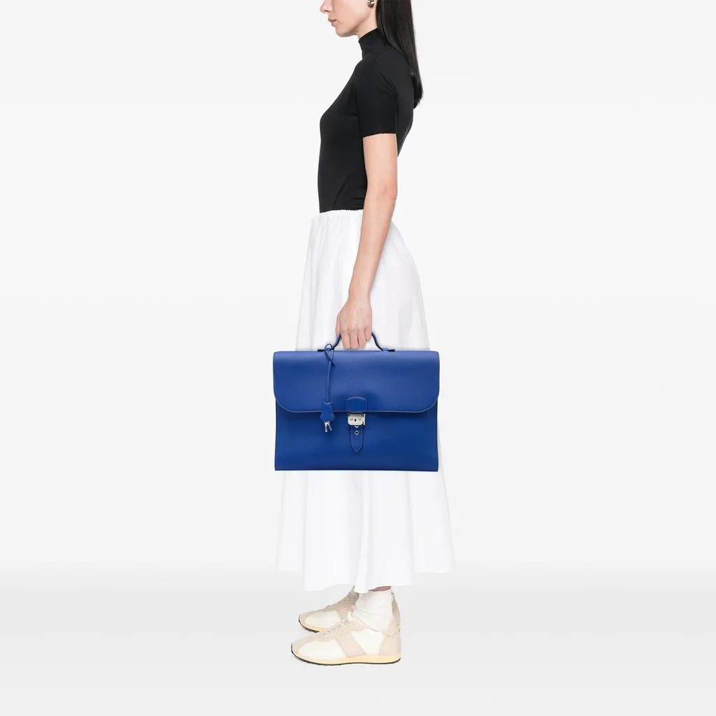 Hermès Togo Verso Sac a Depeches 40 Blue Leather Good - Box View