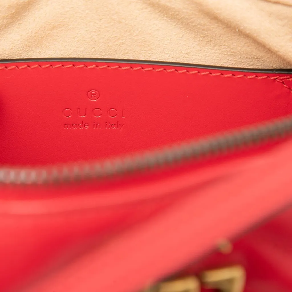 Gucci GG Marmont Matelasse Calfskin Shoulder Bag Red Leather Very good - Box View