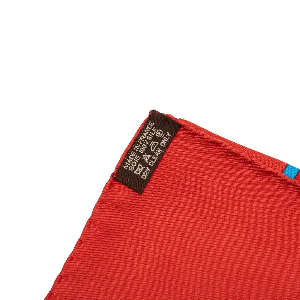 Hermès Cent Plis De Miao Silk Scarf 90 Red Silk Good - Inside View