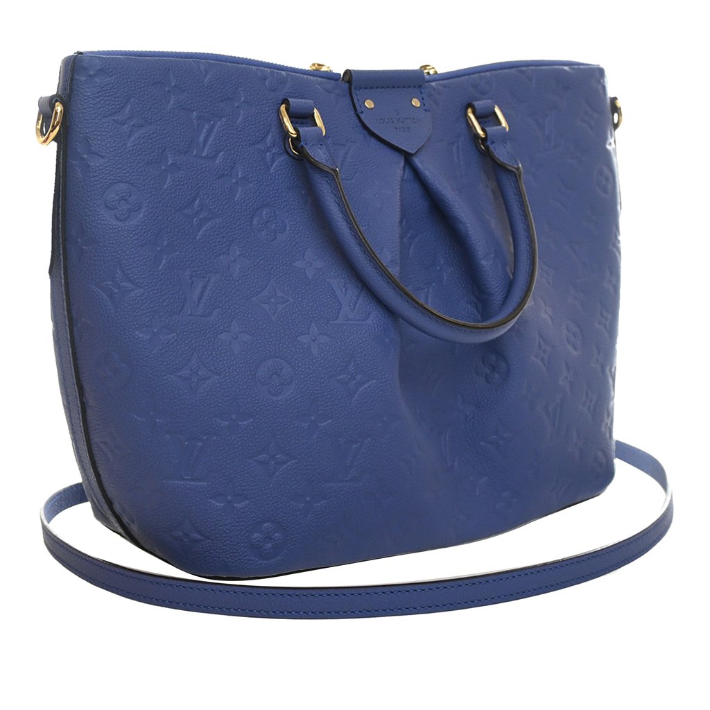 Louis Vuitton Monogram Empreinte Mazarine MM Blue Large Leat