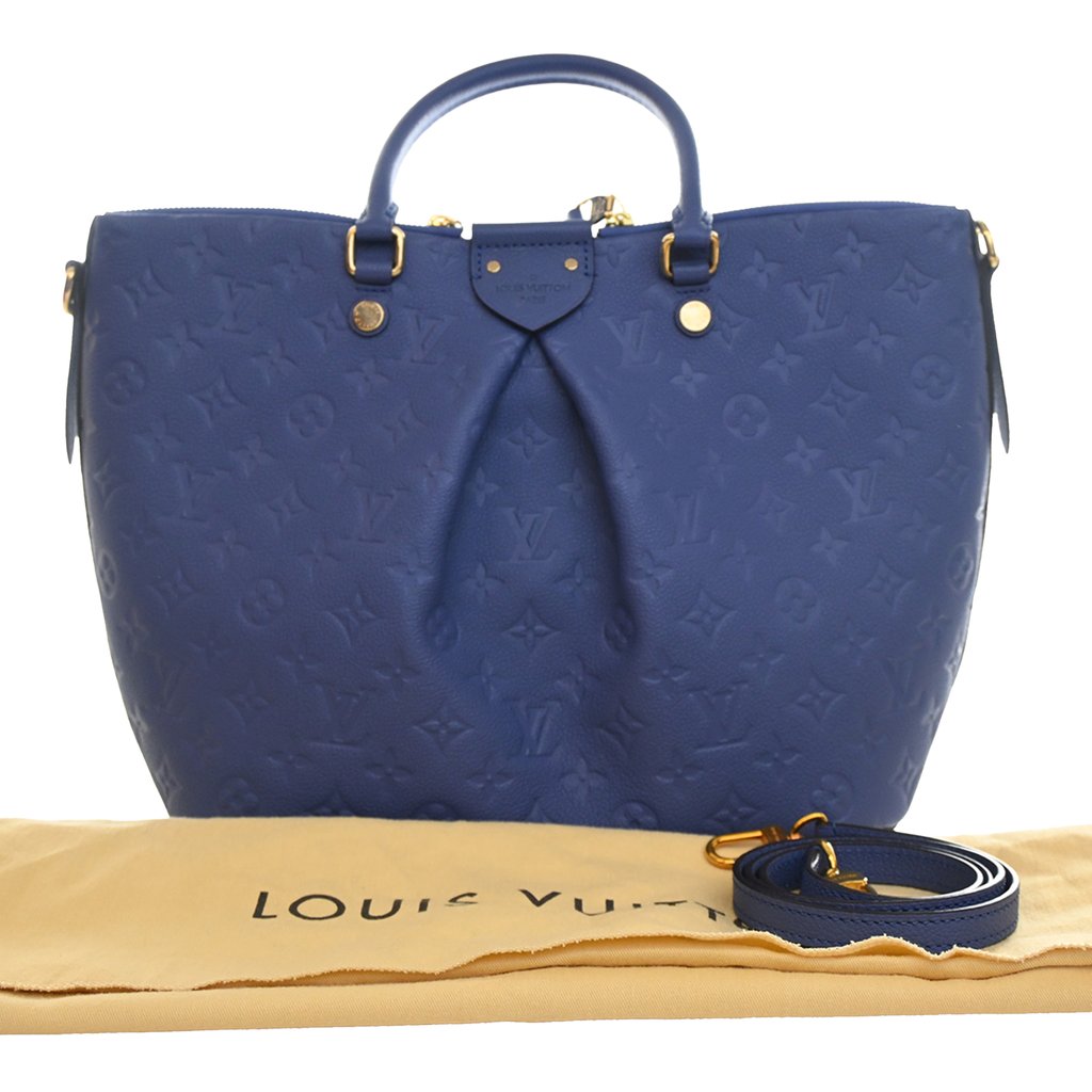Louis Vuitton Monogram Empreinte Mazarine MM Blue Large Leat