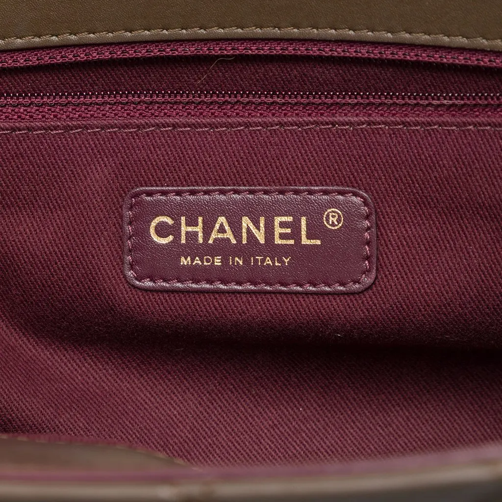 Chanel Small Quilted Calfskin Perfect Edge Tote Brown Leather Good - Box View