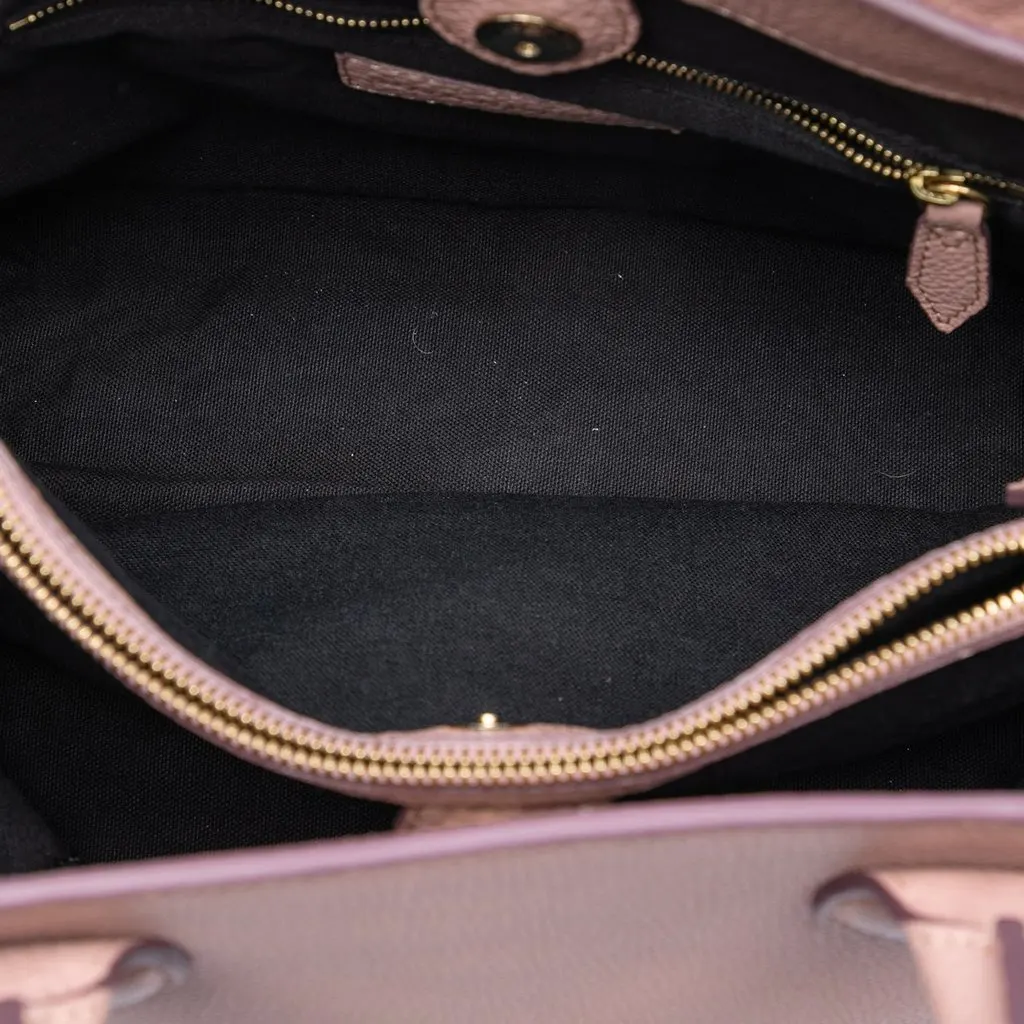 Burberry Medium Calfskin and House Check Banner Satchel Pink Leather Very good - Model View