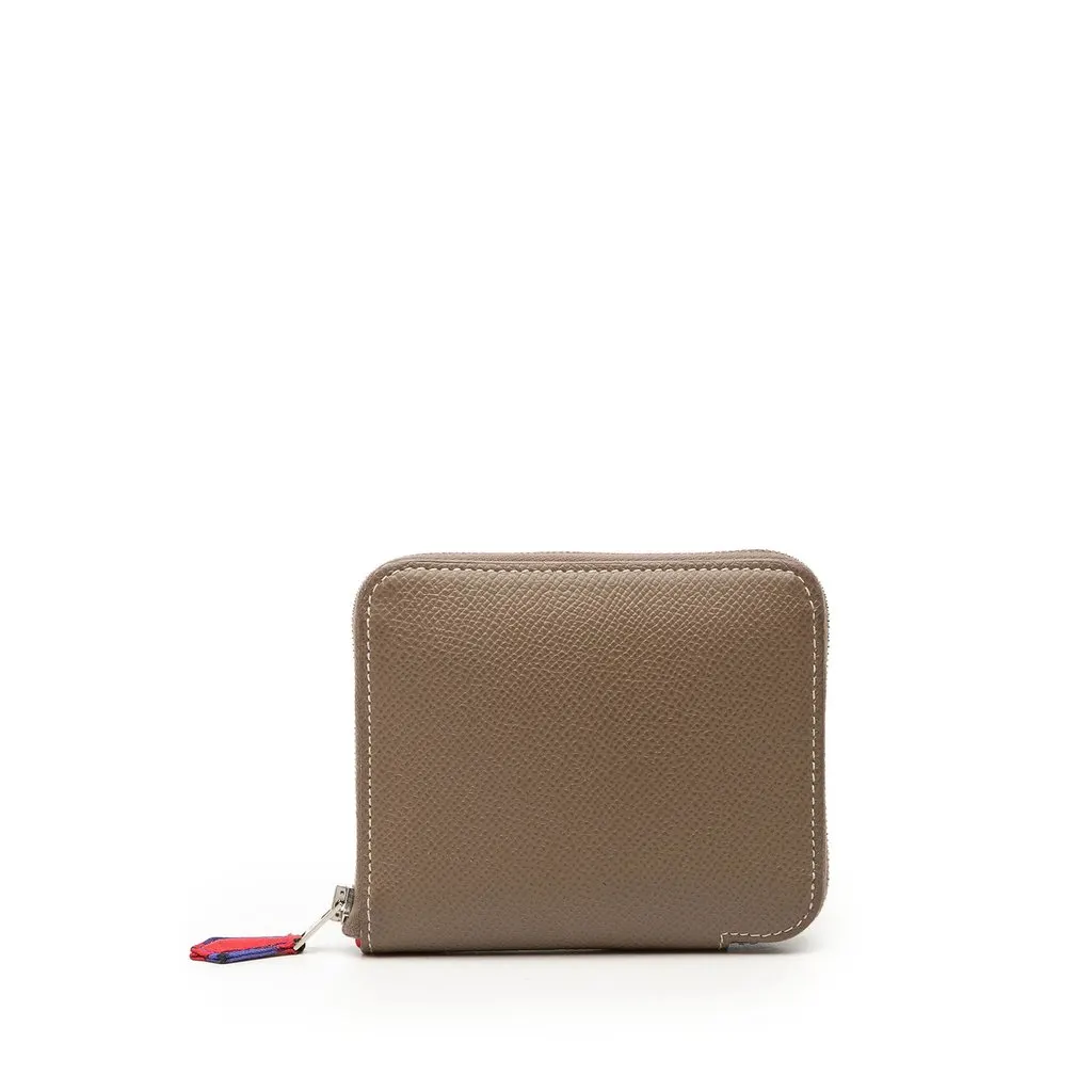 Hermès Epsom Azap Silk in Compact Wallet Brown Leather Very good - Front View