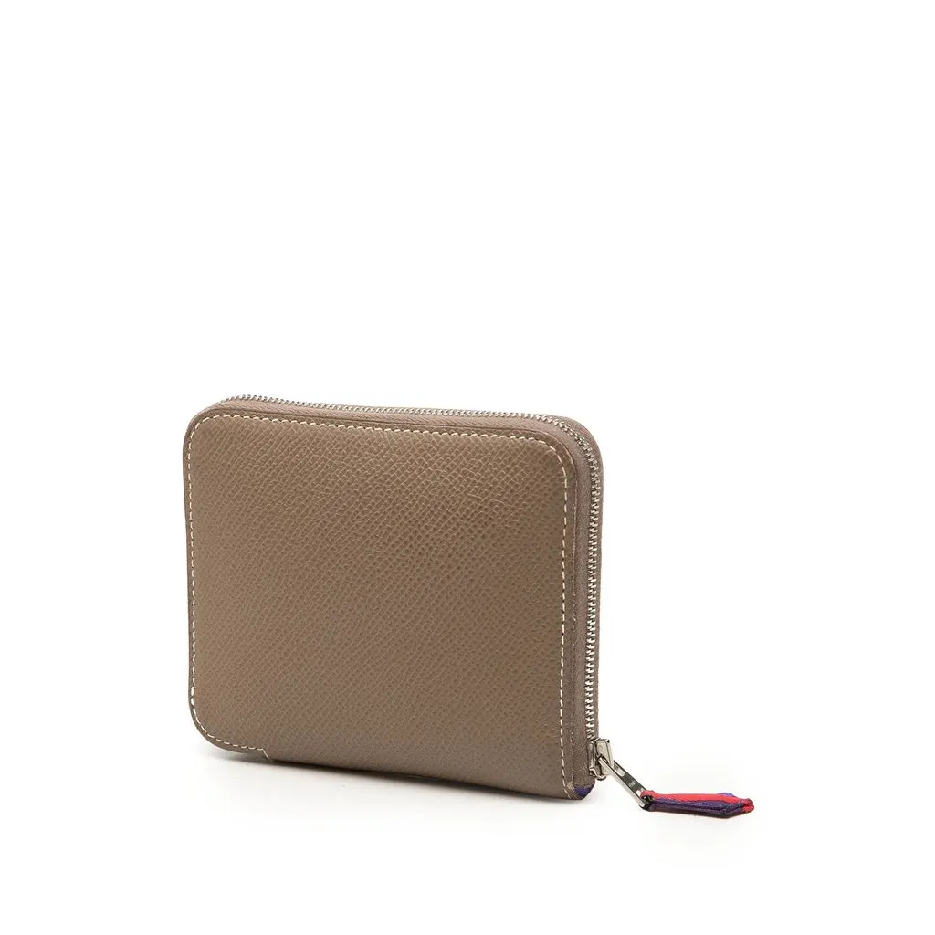 Hermès Epsom Azap Silk in Compact Wallet Brown Leather Very good - Back View