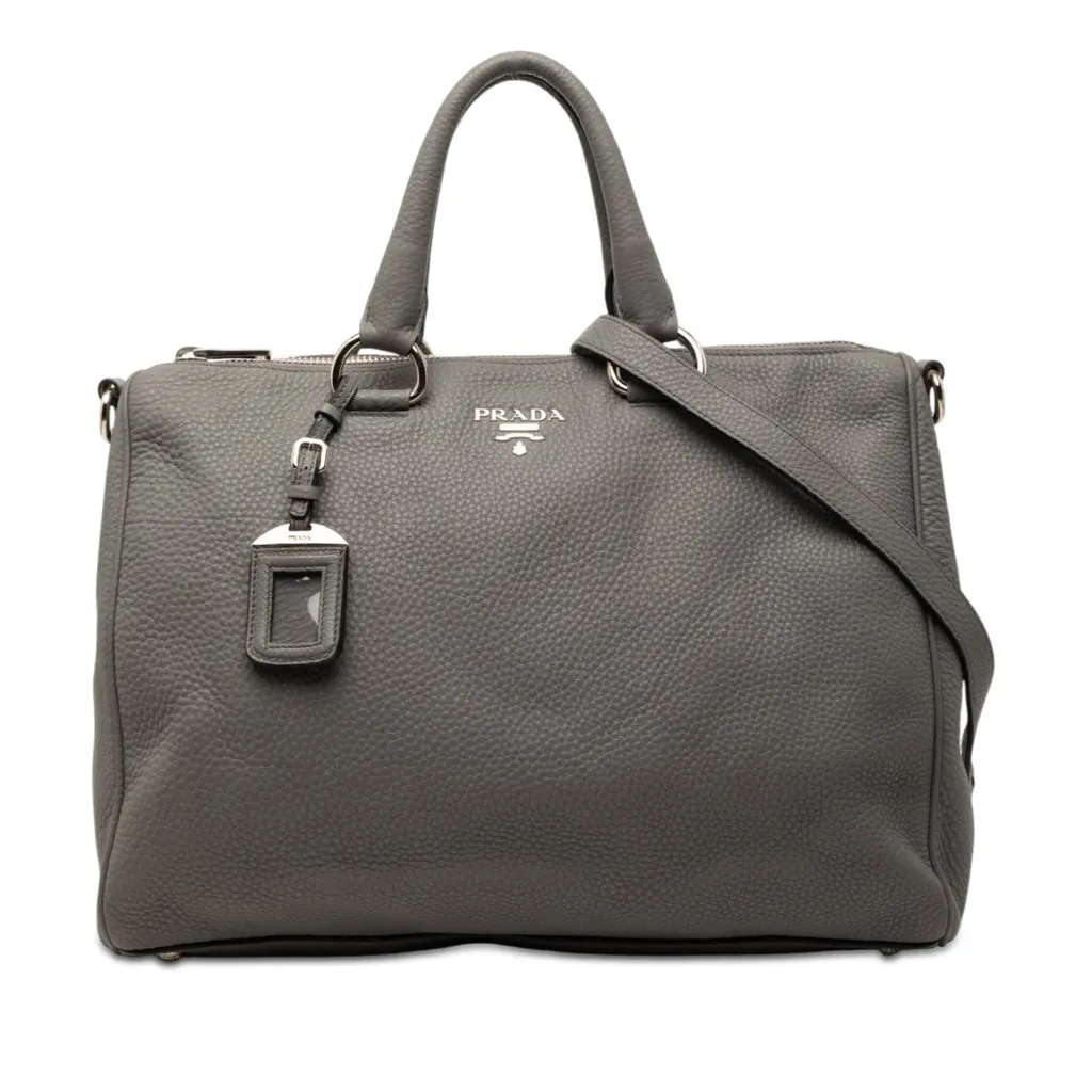 Prada Vitello Daino Zip Top Satchel MultiColor Leather Very good - Front View
