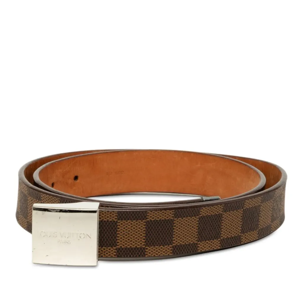 Louis Vuitton Damier Ebene Ceinture Belt Brown Canvas Very good - Front View