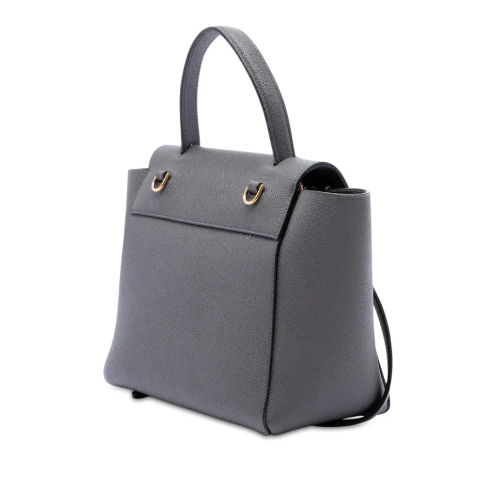 Celine Nano Grained Calfskin Belt Bag Grey Leather Good - Back View