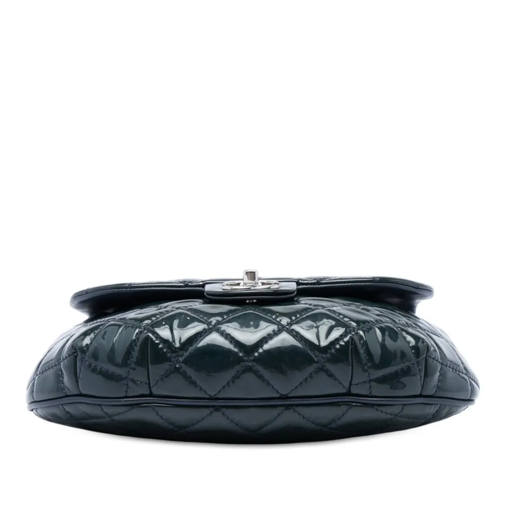 Chanel Medium Quilted Patent Bubble CC Flap Green Leather Very good - Inside View