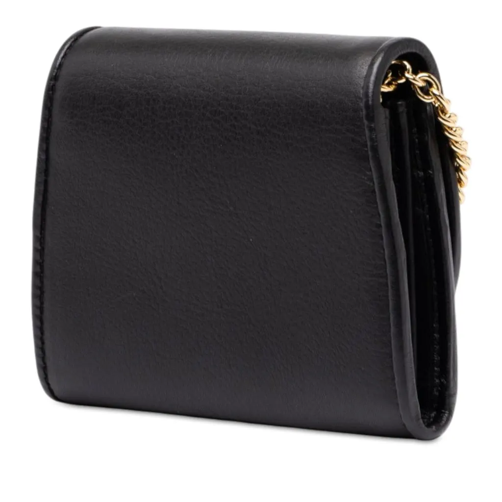 Gucci Medium Calfskin Blondie Wallet on Chain Black Leather Very good - Back View