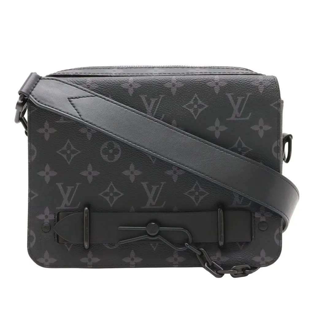Louis Vuitton Monogram Eclipse Steamer Messenger Black Very good - Front View
