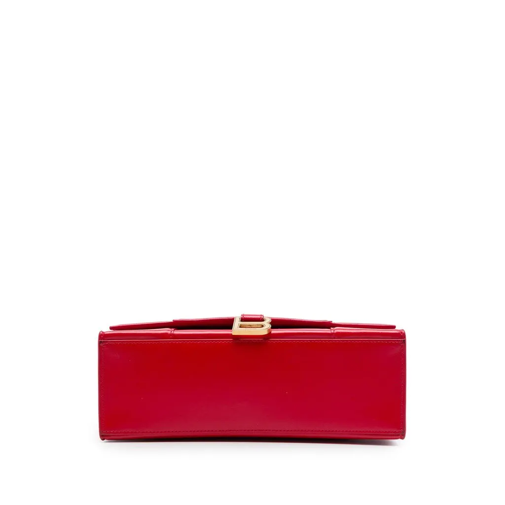 Balenciaga Medium Shiny Box Calfskin Hourglass Top Handle Bag Red Leather Very good - Inside View