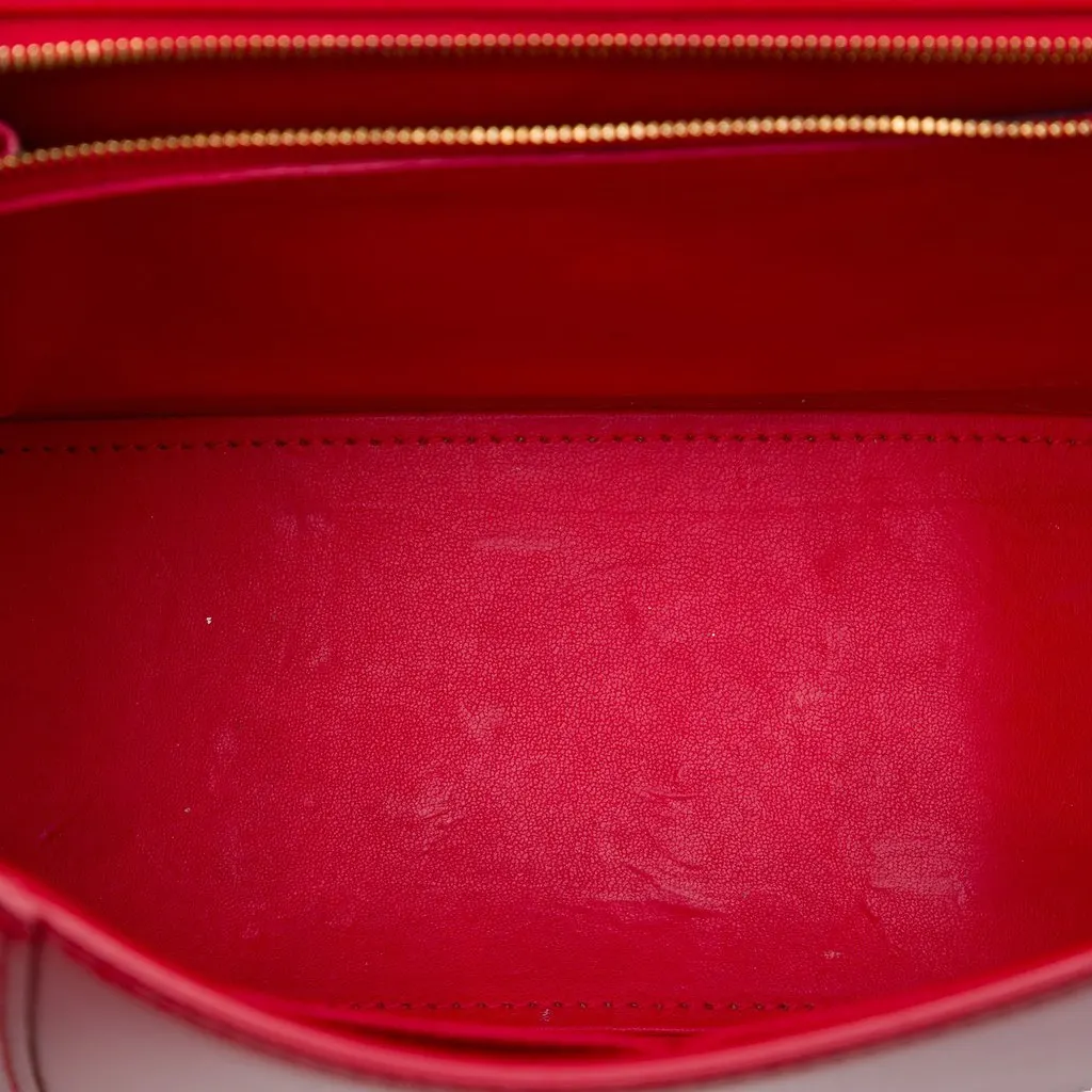 Balenciaga Medium Shiny Box Calfskin Hourglass Top Handle Bag Red Leather Very good - Model View