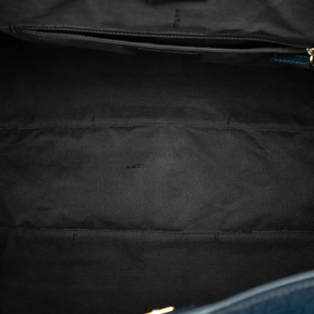 Fendi Zucchino Spalmati Chiusura Tote Blue Very good - Model View
