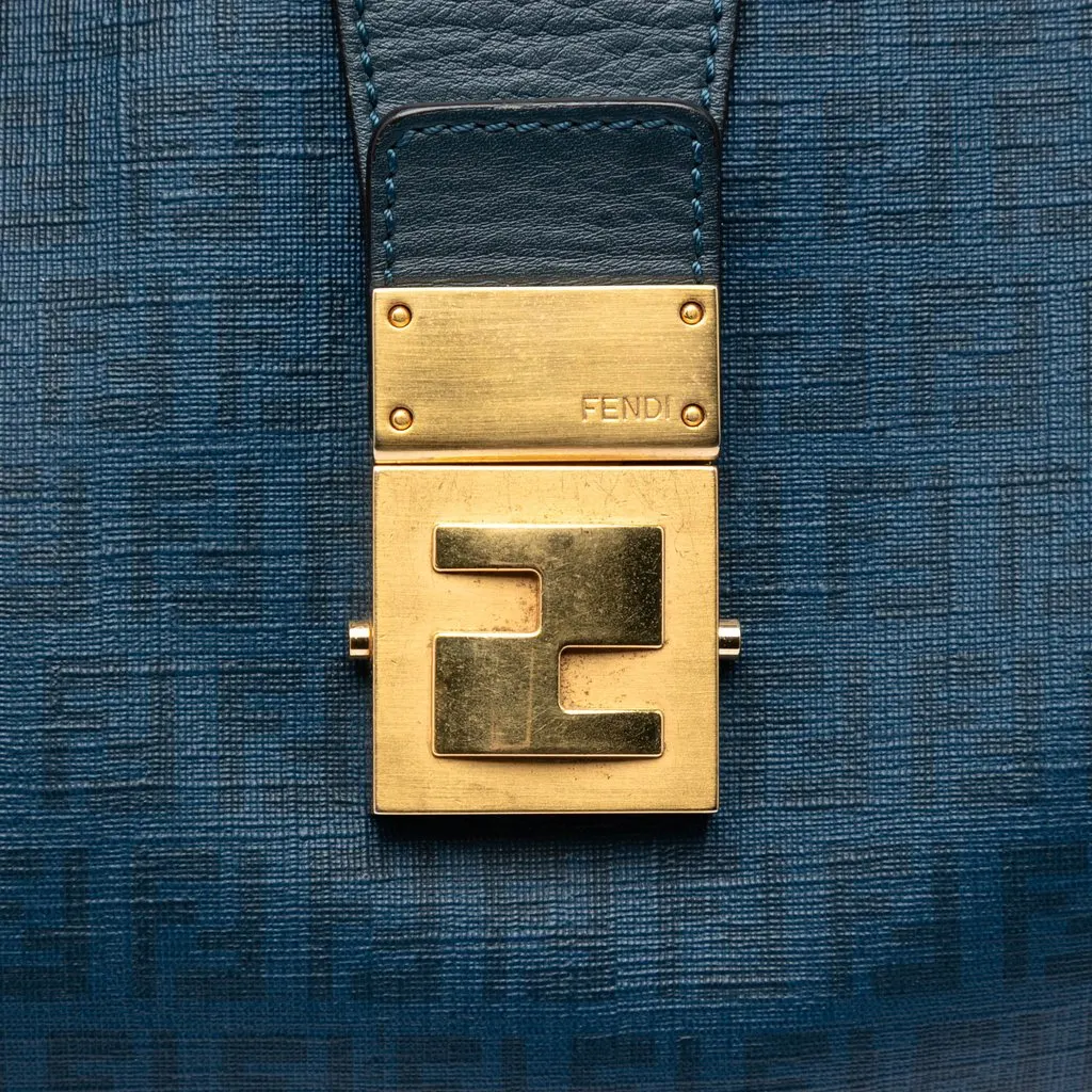 Fendi Zucchino Spalmati Chiusura Tote Blue Very good - Box View