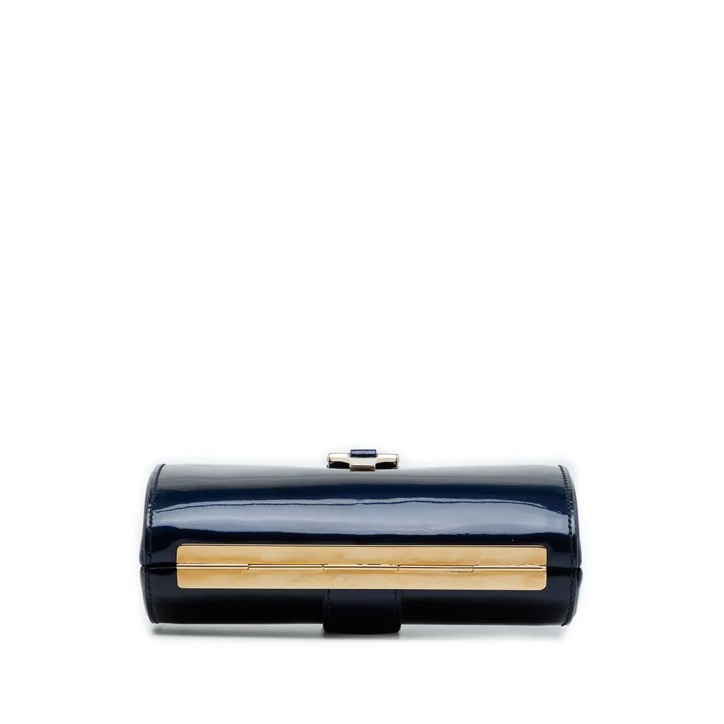 Saint Laurent Edition Soi Patent Chyc Ligne Evening Clutch Blue Leather Very good - Inside View