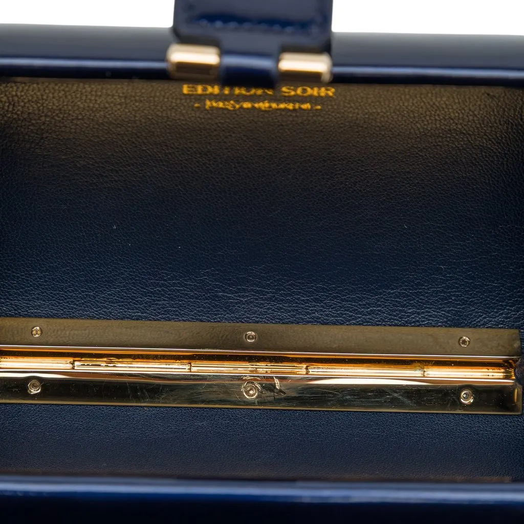 Saint Laurent Edition Soi Patent Chyc Ligne Evening Clutch Blue Leather Very good - Model View