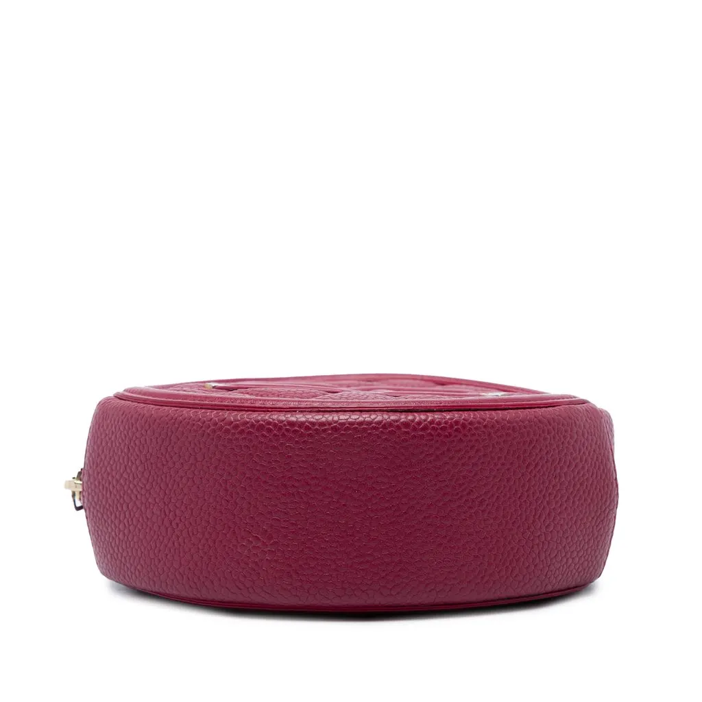 Chanel Caviar CC Filigree Round Crossbody Red Leather Very good - Inside View