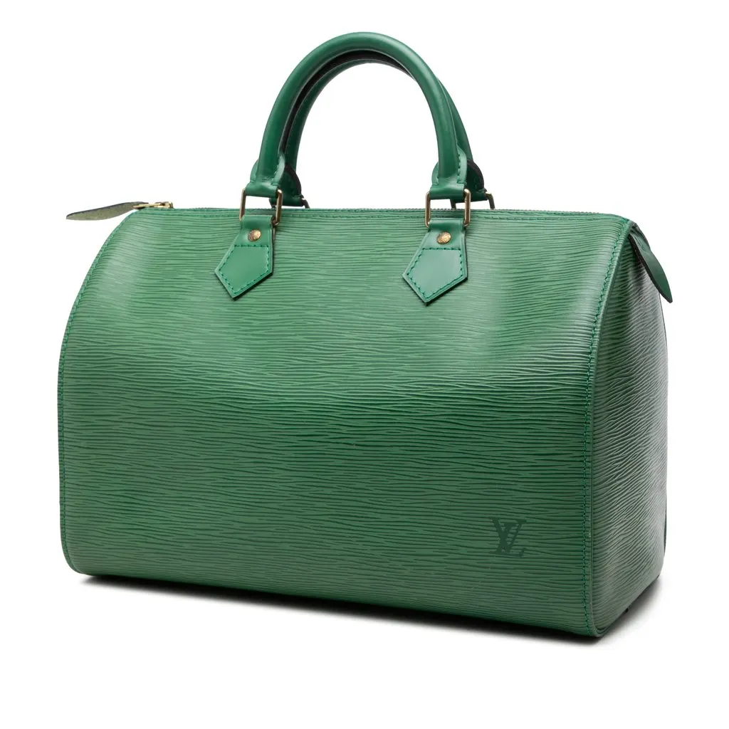 Louis Vuitton Epi Speedy 35 Green Leather Very good - Back View