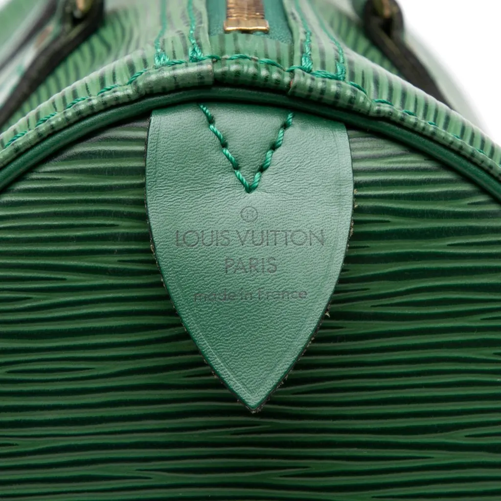 Louis Vuitton Epi Speedy 35 Green Leather Very good - Box View