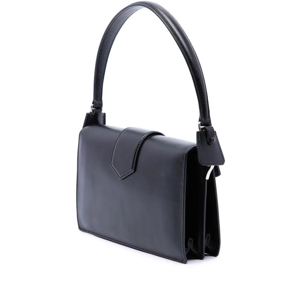 Prada Bicolor Box Calf Turnlock Satchel Purple Leather Very good - Back View