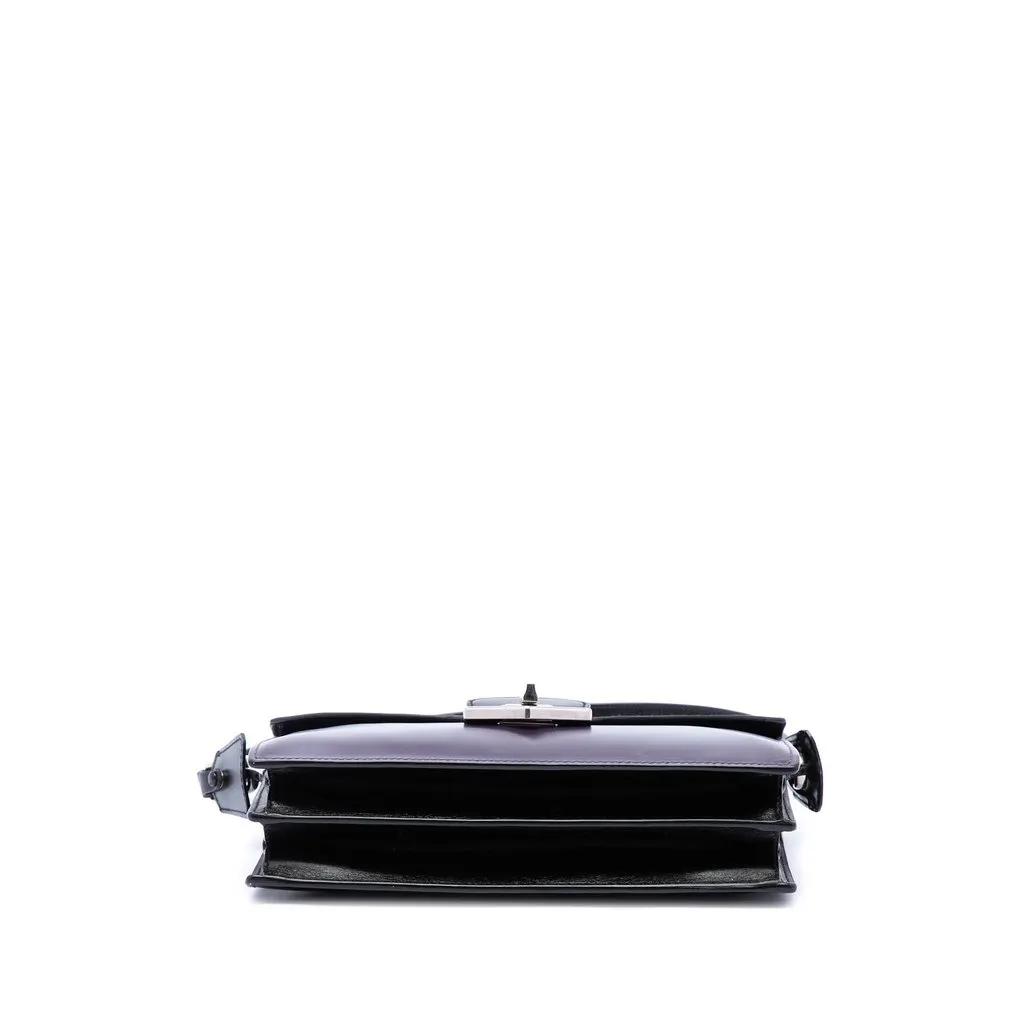 Prada Bicolor Box Calf Turnlock Satchel Purple Leather Very good - Inside View