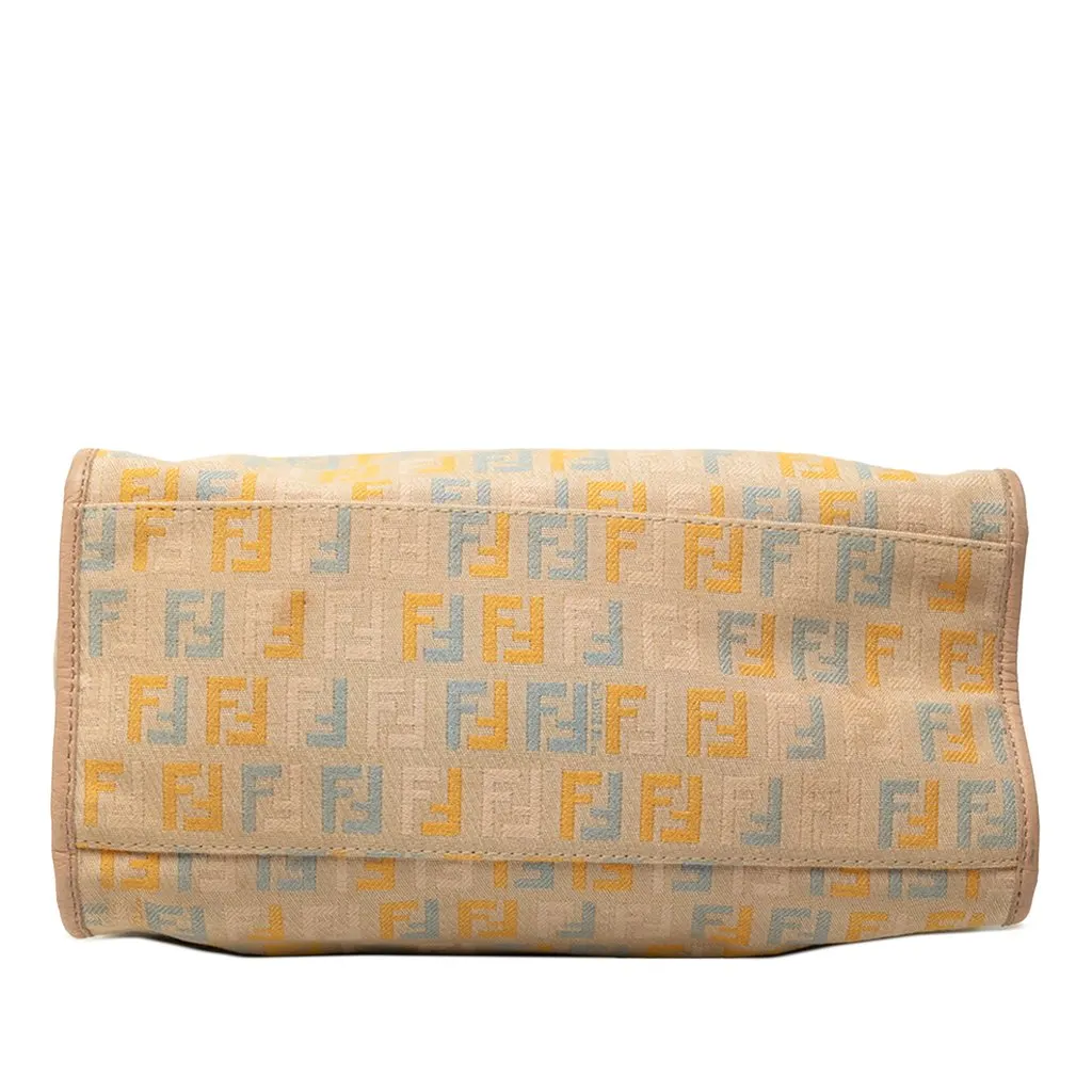 Fendi Small Multicolore Zucchino Canvas Tote Beige Canvas Very good - Inside View