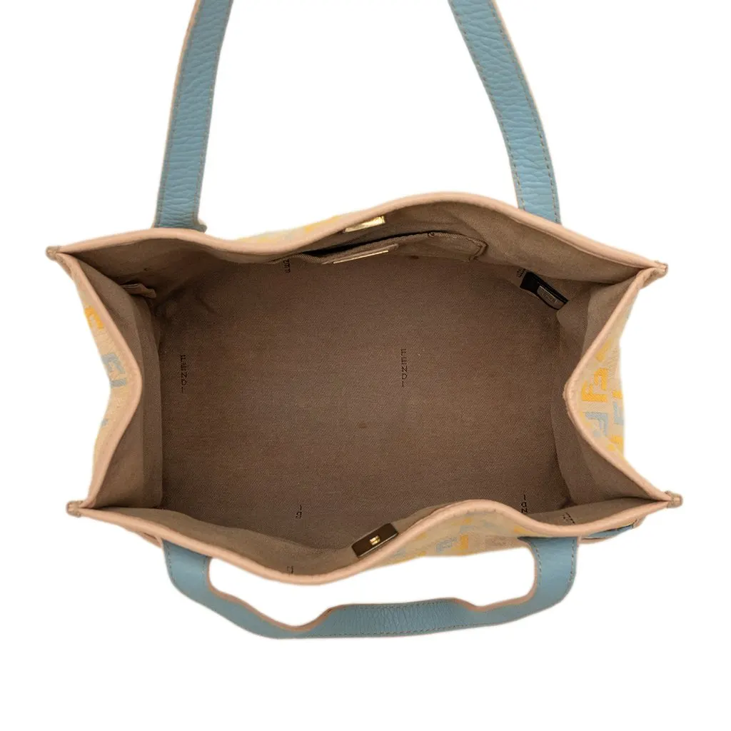 Fendi Small Multicolore Zucchino Canvas Tote Beige Canvas Very good - Model View