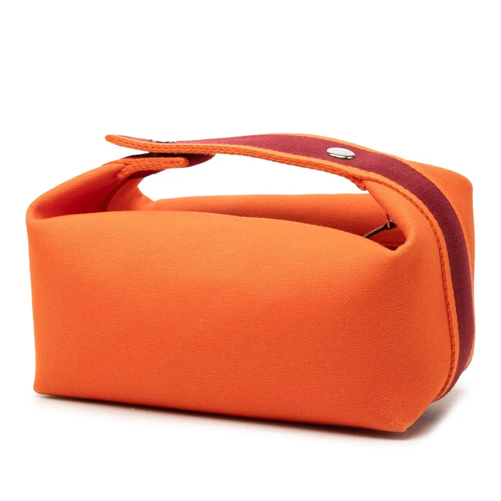 Hermès Small Toile Bride A Brac Case Orange Canvas Very good - Back View