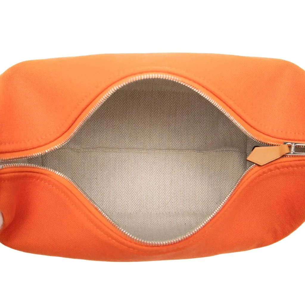Hermès Small Toile Bride A Brac Case Orange Canvas Very good - Model View