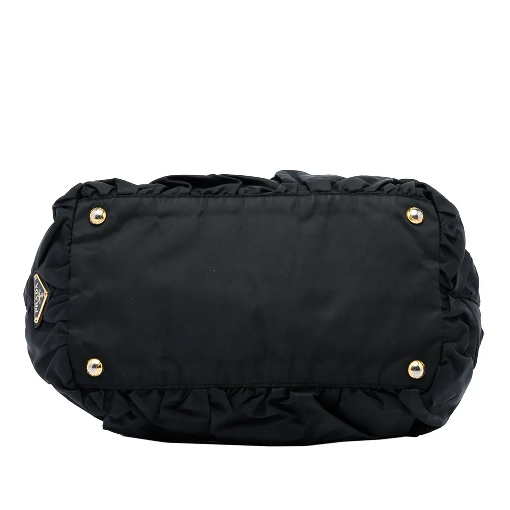 Prada Tessuto Origami Pleated Tote Black Polyamide Very good - Inside View
