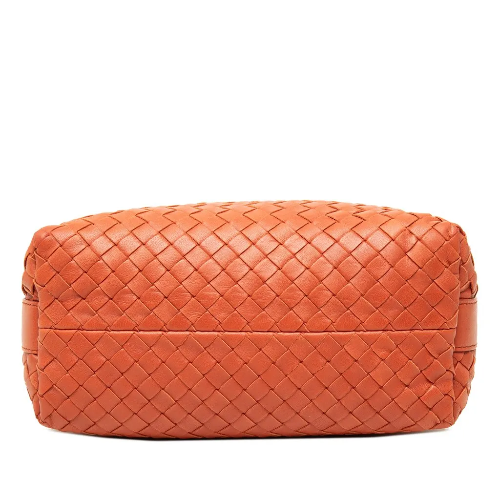 Bottega Veneta Mini Nappa Intrecciato Wallace Handbag Orange Leather Good - Inside View