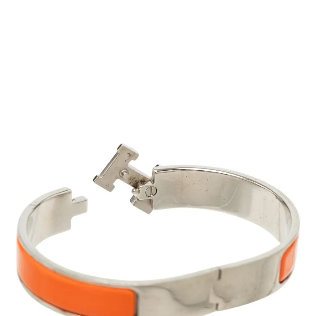 Hermès Narrow Enamel Clic H Bracelet PM Orange Very good - Box View
