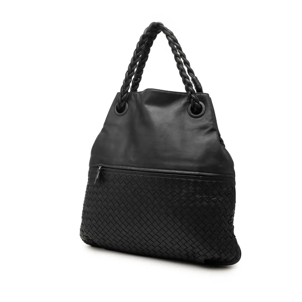 Bottega Veneta Nappa Intrecciato Julie Tote Black Leather Very good - Back View