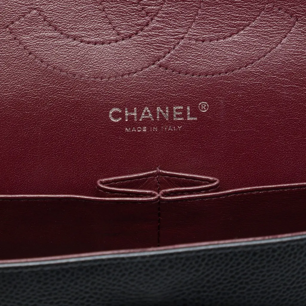 Chanel Jumbo Classic Caviar Double Flap Black Leather Good - Box View