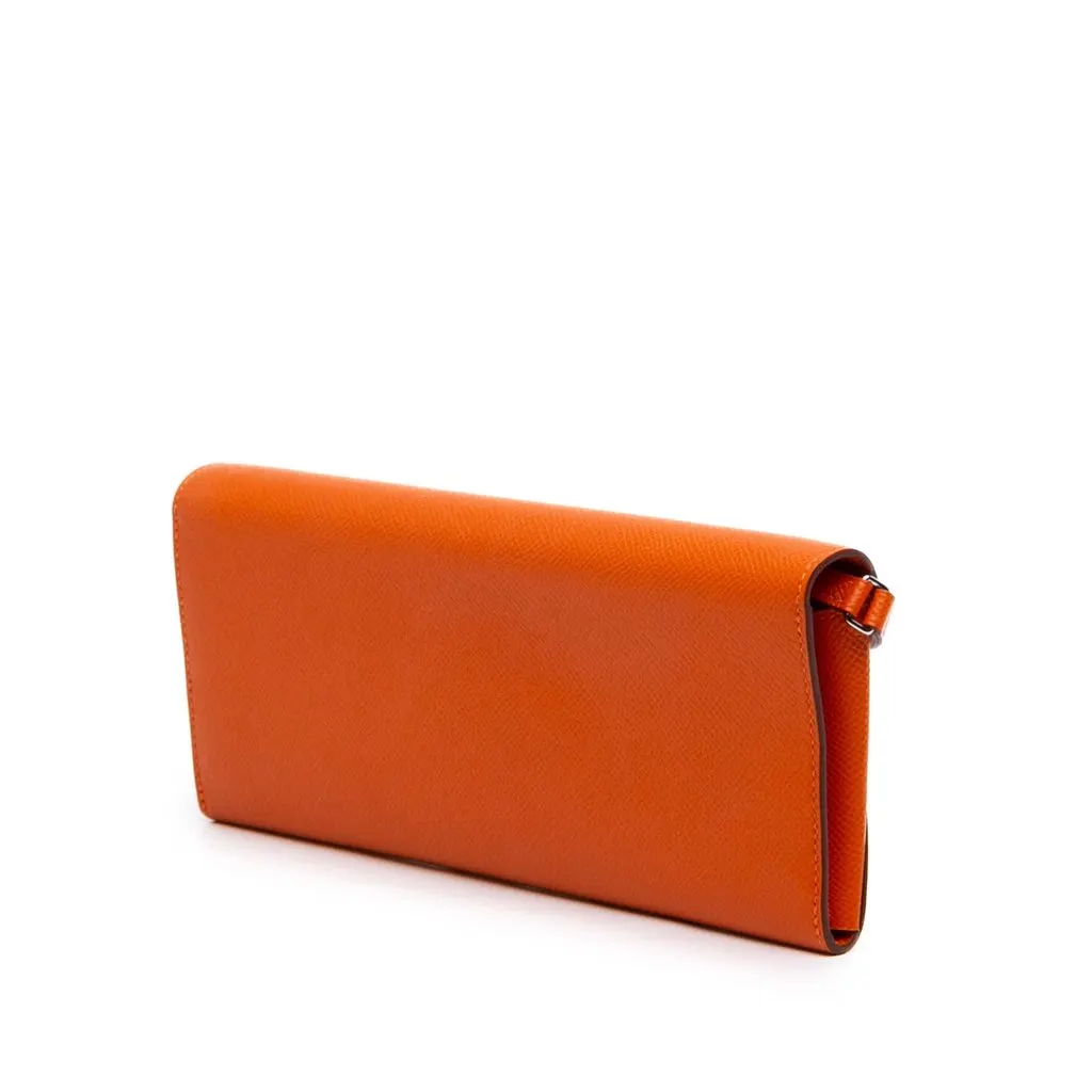 Hermès Epsom Maillon To Go Wallet Orange Leather Very good - Back View