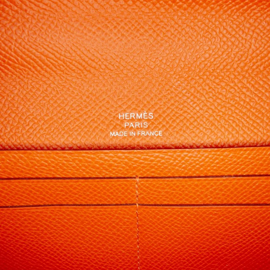 Hermès Epsom Maillon To Go Wallet Orange Leather Very good - Box View