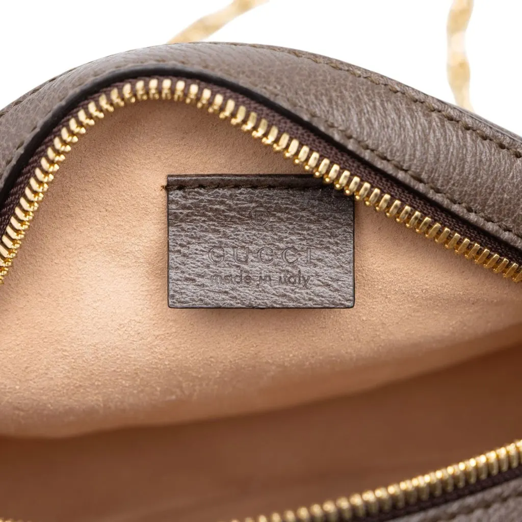 Gucci Mini GG Supreme Web Ophidia Round Crossbody Beige Canvas Very good - Box View